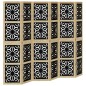 vidaXL Biombo separador 6 paneles madera maciza Paulownia marrón negro vidaXL Biombo separador 6 paneles madera maciza Paulownia marrón negro