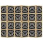 vidaXL Biombo separador 6 paneles madera maciza Paulownia marrón negro vidaXL Biombo separador 6 paneles madera maciza Paulownia marrón negro