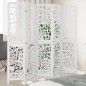 vidaXL Biombo separador de 5 paneles madera maciza Paulownia blanco vidaXL Biombo separador de 5 paneles madera maciza Paulownia blanco