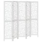 vidaXL Biombo separador de 5 paneles madera maciza Paulownia blanco vidaXL Biombo separador de 5 paneles madera maciza Paulownia blanco