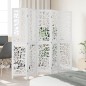 vidaXL Biombo separador de 5 paneles madera maciza Paulownia blanco vidaXL Biombo separador de 5 paneles madera maciza Paulownia blanco