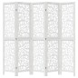 vidaXL Biombo separador de 5 paneles madera maciza Paulownia blanco vidaXL Biombo separador de 5 paneles madera maciza Paulownia blanco