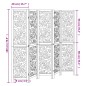 vidaXL Biombo separador de 5 paneles madera maciza Paulownia blanco vidaXL Biombo separador de 5 paneles madera maciza Paulownia blanco