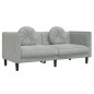 vidaXL Sofá con cojines 2 plazas terciopelo gris claro vidaXL Sofá con cojines 2 plazas terciopelo gris claro