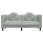 vidaXL Sofá con cojines 2 plazas terciopelo gris claro vidaXL Sofá con cojines 2 plazas terciopelo gris claro