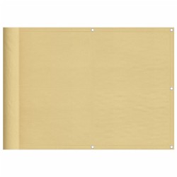 vidaXL Pantalla de balcón 100% poliéster Oxford color arena 75x300 cm