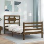 vidaXL Estructura cama y cabecero madera maciza marrón miel 100x200 cm vidaXL Estructura cama y cabecero madera maciza marrón miel 100x200 cm