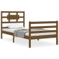 vidaXL Estructura cama y cabecero madera maciza marrón miel 100x200 cm vidaXL Estructura cama y cabecero madera maciza marrón miel 100x200 cm