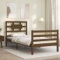 vidaXL Estructura cama y cabecero madera maciza marrón miel 100x200 cm vidaXL Estructura cama y cabecero madera maciza marrón miel 100x200 cm