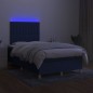 vidaXL Cama box spring con colchón y luces LED tela azul 120x190 cm vidaXL Cama box spring con colchón y luces LED tela azul 120x190 cm
