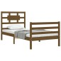 vidaXL Estructura cama y cabecero madera maciza marrón miel 100x200 cm vidaXL Estructura cama y cabecero madera maciza marrón miel 100x200 cm