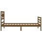 vidaXL Estructura cama y cabecero madera maciza marrón miel 100x200 cm vidaXL Estructura cama y cabecero madera maciza marrón miel 100x200 cm