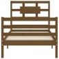 vidaXL Estructura cama y cabecero madera maciza marrón miel 100x200 cm vidaXL Estructura cama y cabecero madera maciza marrón miel 100x200 cm