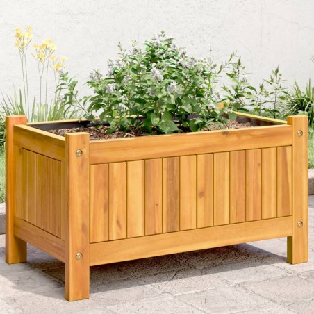 vidaXL Jardinera con forro madera maciza de acacia 54x31x30 cm