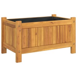 vidaXL Jardinera con forro madera maciza de acacia 54x31x30 cm