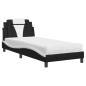 vidaXL Cama con colchón cuero sintético negro y blanco 90x190 cm vidaXL Cama con colchón cuero sintético negro y blanco 90x190 cm