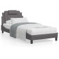 vidaXL Cama con colchón cuero sintético gris 90x190 cm vidaXL Cama con colchón cuero sintético gris 90x190 cm