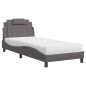 vidaXL Cama con colchón cuero sintético gris 90x190 cm vidaXL Cama con colchón cuero sintético gris 90x190 cm