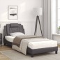 vidaXL Cama con colchón cuero sintético gris 90x190 cm vidaXL Cama con colchón cuero sintético gris 90x190 cm