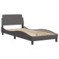 vidaXL Cama con colchón cuero sintético gris 90x190 cm vidaXL Cama con colchón cuero sintético gris 90x190 cm
