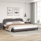 vidaXL Cama con colchón cuero sintético gris 200x200 cm