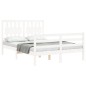 vidaXL Estructura cama de matrimonio con cabecero madera maciza blanco vidaXL Estructura cama de matrimonio con cabecero madera maciza blanco