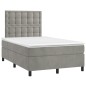 vidaXL Cama box spring con colchón terciopelo gris claro 120x190 cm vidaXL Cama box spring con colchón terciopelo gris claro 120x190 cm