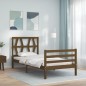vidaXL Estructura cama con cabecero madera maciza marrón miel 90x200cm