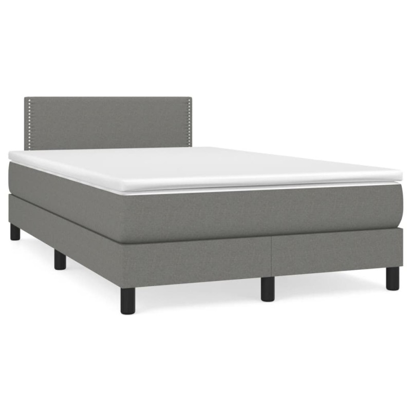 vidaXL Cama box spring con colchón y LED tela marrón oscuro 120x190 cm vidaXL Cama box spring con colchón y LED tela marrón oscuro 120x190 cm