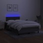 vidaXL Cama box spring con colchón y LED tela marrón oscuro 120x190 cm vidaXL Cama box spring con colchón y LED tela marrón oscuro 120x190 cm