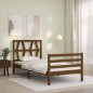 vidaXL Estructura cama con cabecero madera maciza marrón miel 90x200cm