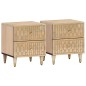vidaXL Mesitas de noche 2 uds madera maciza de mango 40x33x46 cm vidaXL Mesitas de noche 2 uds madera maciza de mango 40x33x46 cm