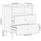 vidaXL Mesita de noche madera maciza de mango 50x33x60 cm vidaXL Mesita de noche madera maciza de mango 50x33x60 cm