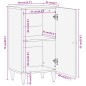 vidaXL Armario auxiliar madera maciza de mango 40x33x75 cm vidaXL Armario auxiliar madera maciza de mango 40x33x75 cm
