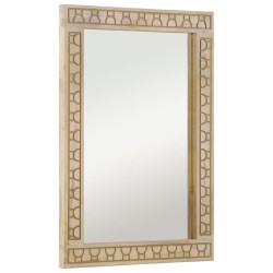 vidaXL Espejo de baño madera maciza de acacia y vidrio 50x70x2,5 cm
