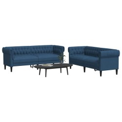vidaXL Juego de sofás 2 piezas tela azul