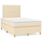vidaXL Cama box spring con colchón tela color crema 120x190 cm vidaXL Cama box spring con colchón tela color crema 120x190 cm