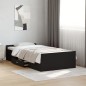 vidaXL Cama con cajones madera de ingeniería negra 75x190 cm vidaXL Cama con cajones madera de ingeniería negra 75x190 cm