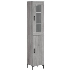 vidaXL Aparador alto madera contrachapada gris Sonoma 34,5x34x180 cm