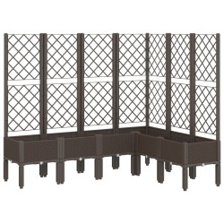 vidaXL Jardinera con enrejado PP marrón 160x120x142 cm