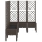 vidaXL Jardinera con enrejado PP marrón 160x120x142 cm