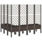 vidaXL Jardinera con enrejado PP marrón 160x120x142 cm