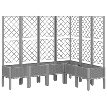 vidaXL Jardinera con enrejado PP gris claro 160x120x142 cm