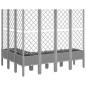 vidaXL Jardinera con enrejado PP gris claro 160x120x142 cm