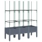 vidaXL Jardinera con enrejado PP gris 120x40x142,5 cm vidaXL Jardinera con enrejado PP gris 120x40x142,5 cm