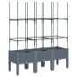 vidaXL Jardinera con enrejado PP gris 120x40x142,5 cm vidaXL Jardinera con enrejado PP gris 120x40x142,5 cm