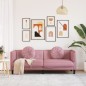 vidaXL Sofá con cojines 3 plazas terciopelo rosa vidaXL Sofá con cojines 3 plazas terciopelo rosa