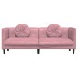 vidaXL Sofá con cojines 3 plazas terciopelo rosa vidaXL Sofá con cojines 3 plazas terciopelo rosa
