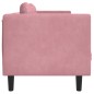 vidaXL Sofá con cojines 3 plazas terciopelo rosa vidaXL Sofá con cojines 3 plazas terciopelo rosa