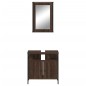 vidaXL Set de muebles baño 2 pzas madera contrachapada marrón roble